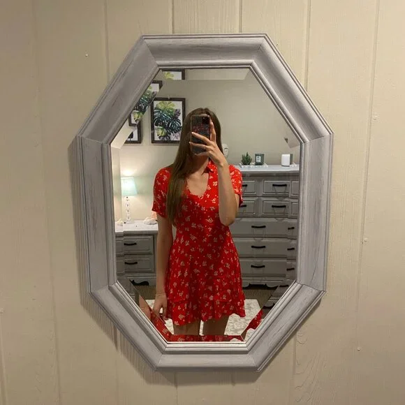 Red Floral Dress - Picture 2 of 4